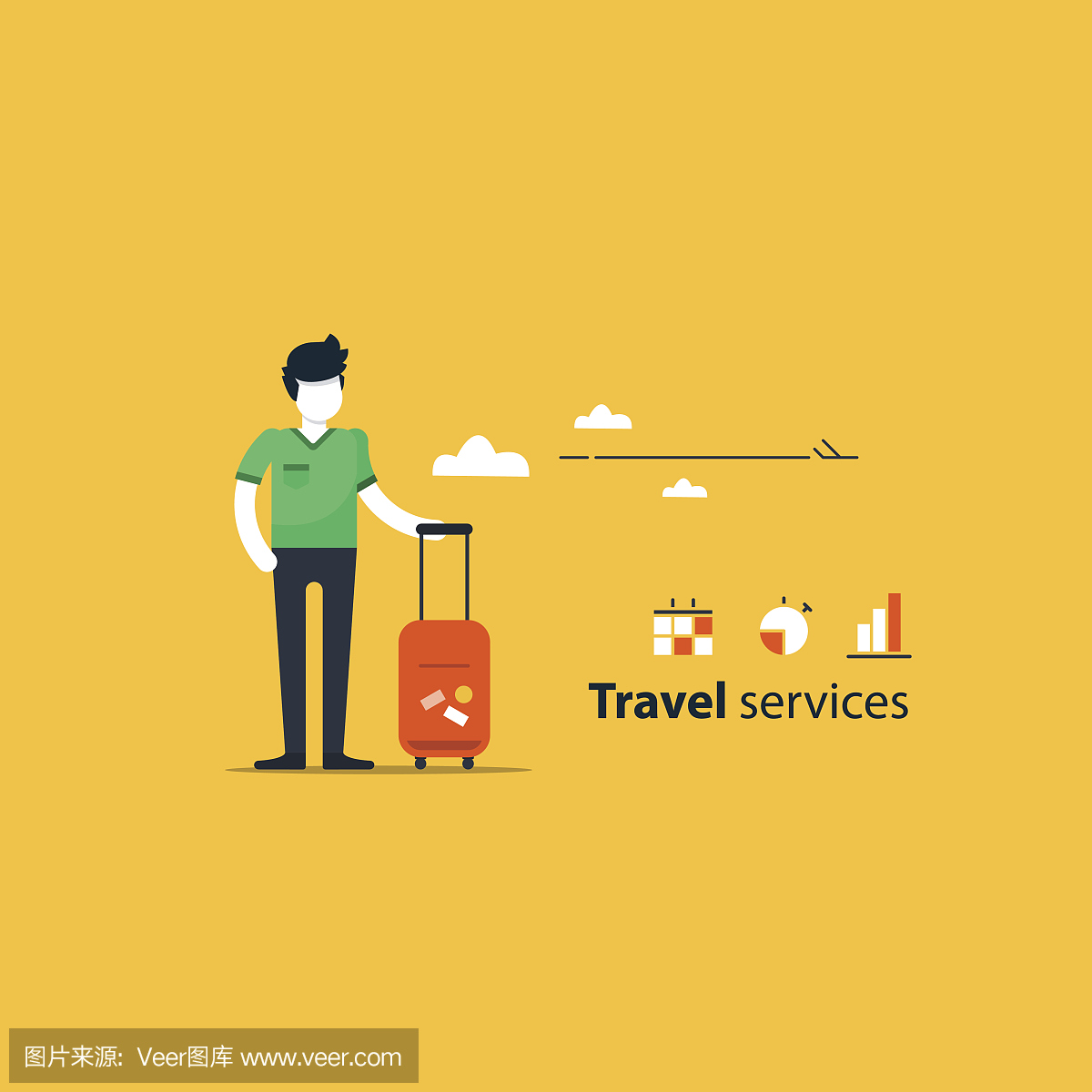 旅游服务理念,旅客在机场,暑假